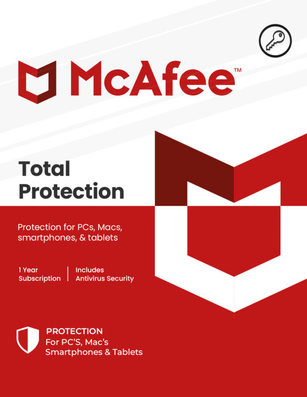 McAfee Total Protection 1-Year | 1-Device (Windows/Mac OS/Android/iOS)