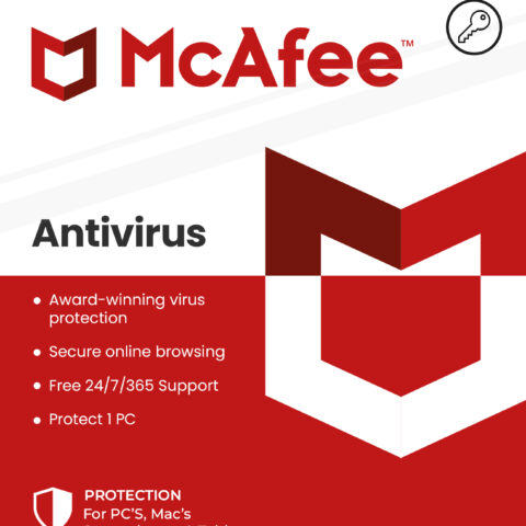 McAfee AntiVirus 1-Year | 1-Device (Windows/Mac OS/Android/iOS)