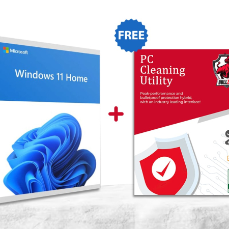 Microsoft Windows 11 Home with Free BullZIGA PC Cleaning Utility 1-Year | 1-Device (Windows/Mac OS/Android/iOS)