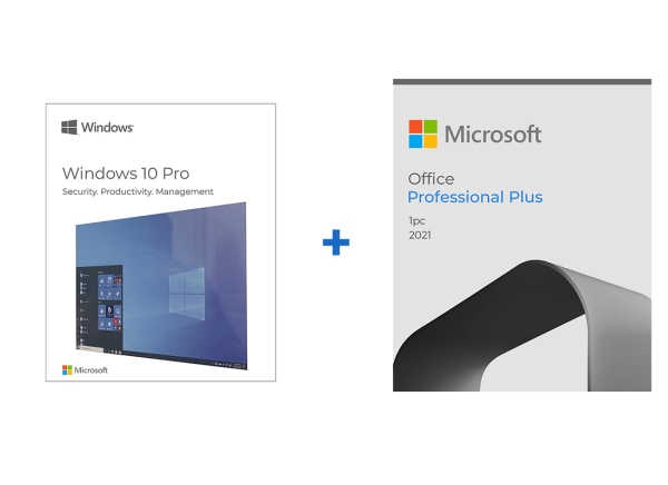 Microsoft Windows 10 Pro USB with Office 2021 Pro Plus DVD