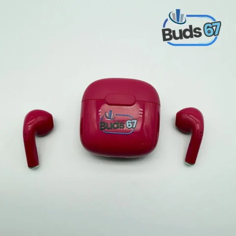 WITC 67 Pods – True Wireless Earbuds (Color: Ruby) | Hi-Fi Sound, ANC Bluetooth 5.3, IPX4