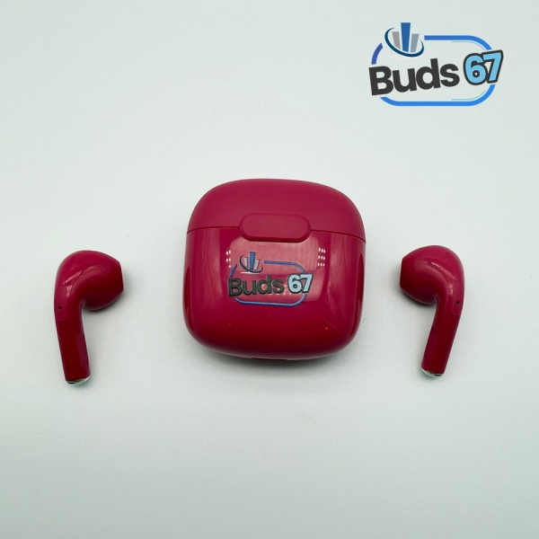 WITC 67 Pods – True Wireless Earbuds (Color: Ruby) | Hi-Fi Sound, Bluetooth 5.3, IPX4