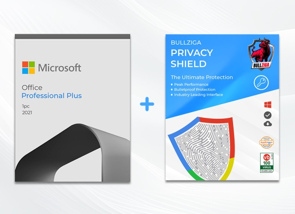Office 2021 Pro Plus 64 BIT (USB) With Free BullZIGA Privacy Shield (Key Card)
