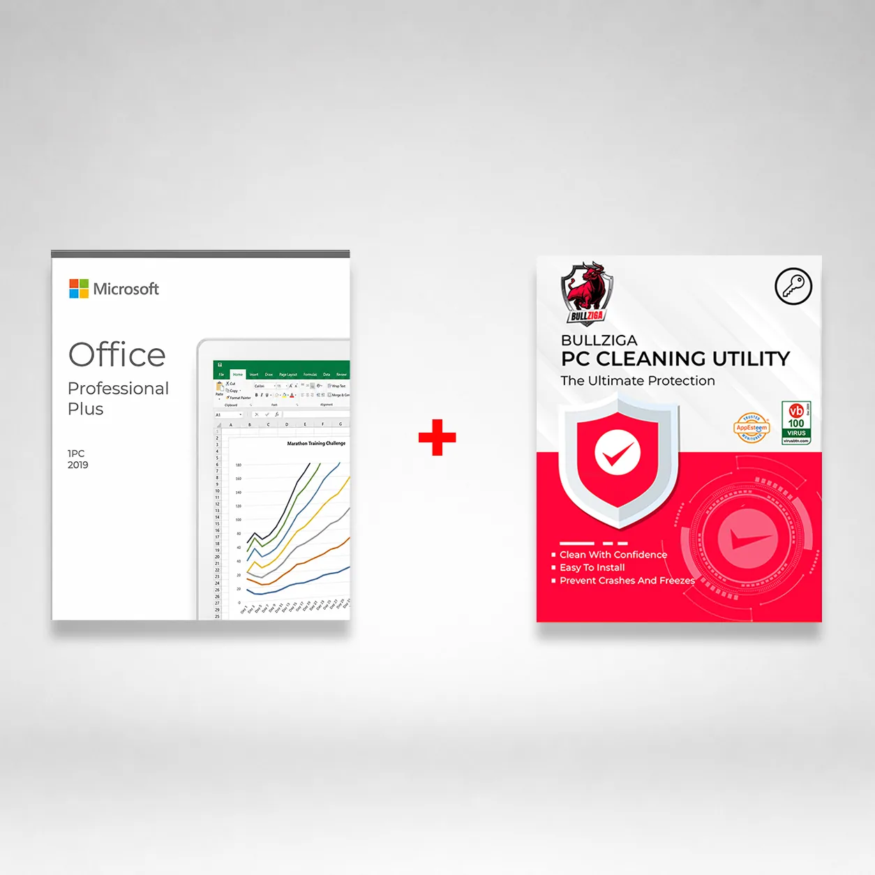 Microsoft Office 2019 Pro Plus with Free BullZIGA PC Cleaning Utility 1-Year | 1-Device (Windows|Mac OS|Android|iOS)