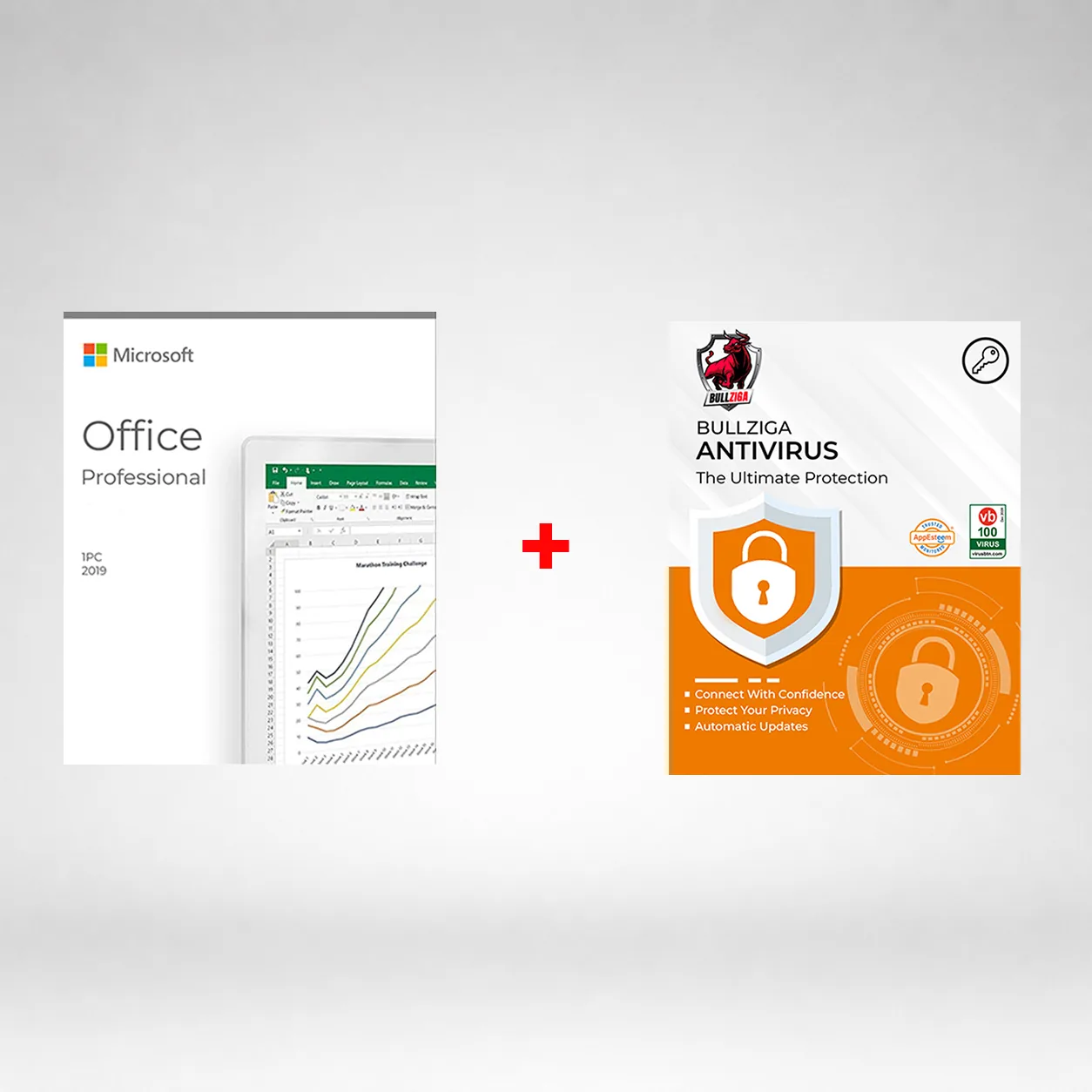 Microsoft Office 2019 Professional Plus 64 - BIT DVD With BullZIGA Antivirus