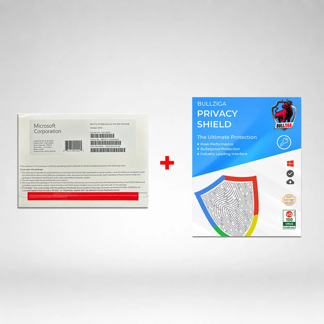Microsoft Windows 11 Pro DVD with Free BullZIGA Privacy Shield(KeyCard)