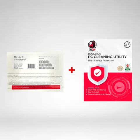 Windows 11 Pro 64-Bit (DVD) With BullZIGA PC Cleaning Utility 1 Year/1 Device (Key Card)