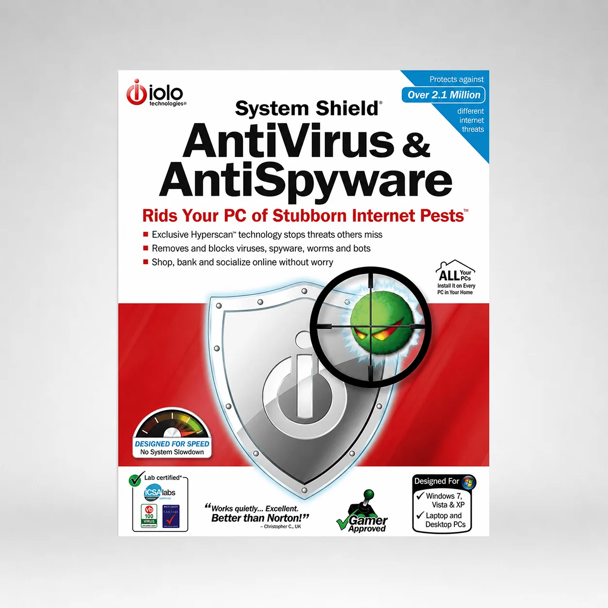iolo System Shield AntiVirus & AntiSpyware - 1-Year | Unlimited Devices